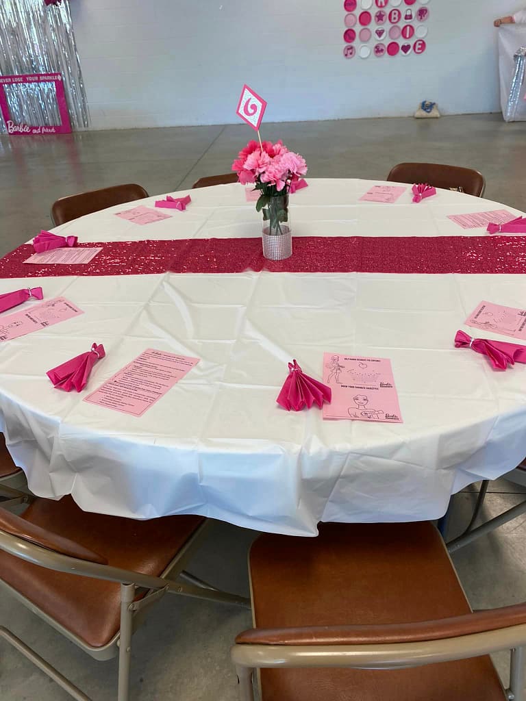 Barbie Brunch table